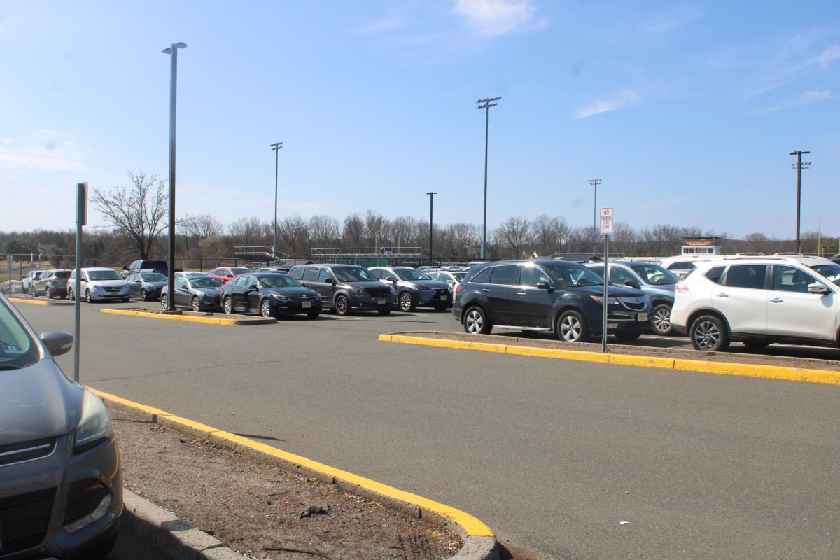 HHS parking lot on a sunny day.
